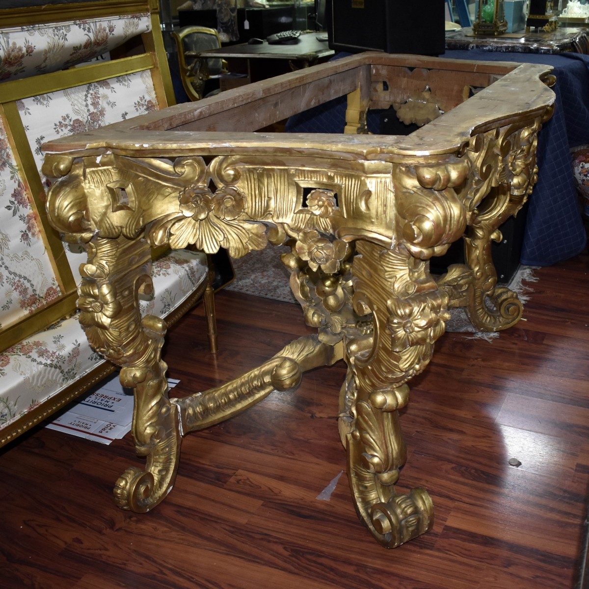 19th C. Italian Gilt Rococo Console Base