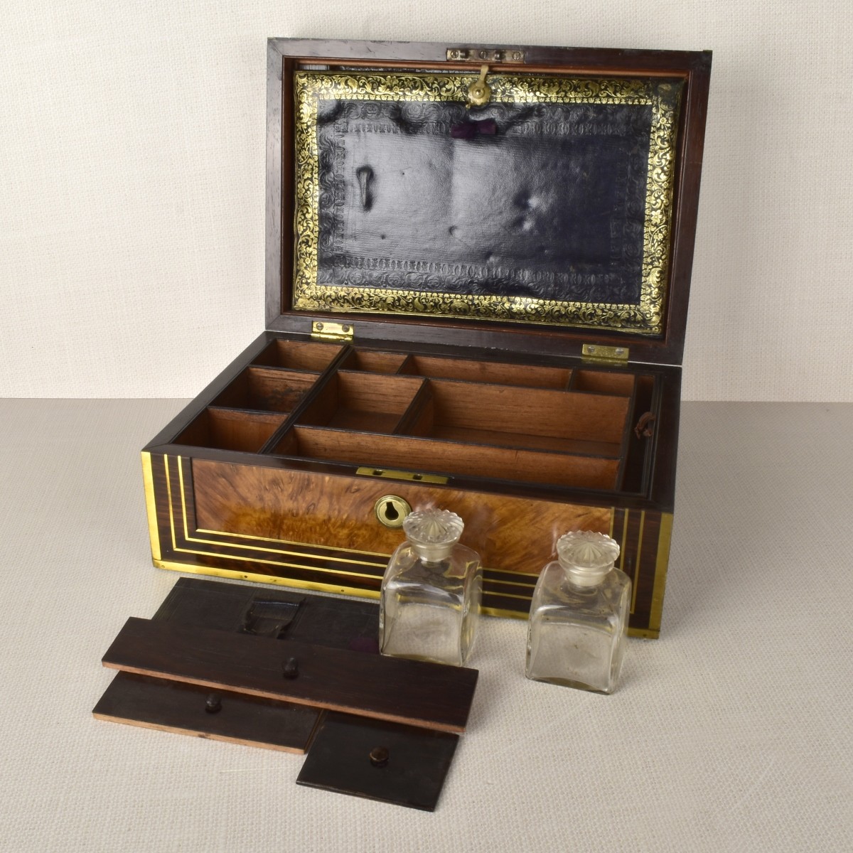 Victorian Brass Inlaid Writing Box