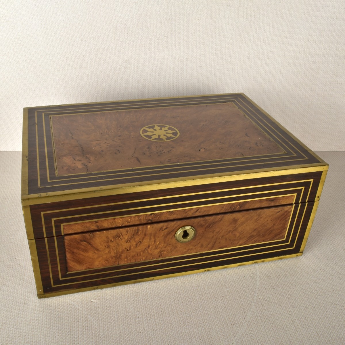 Victorian Brass Inlaid Writing Box