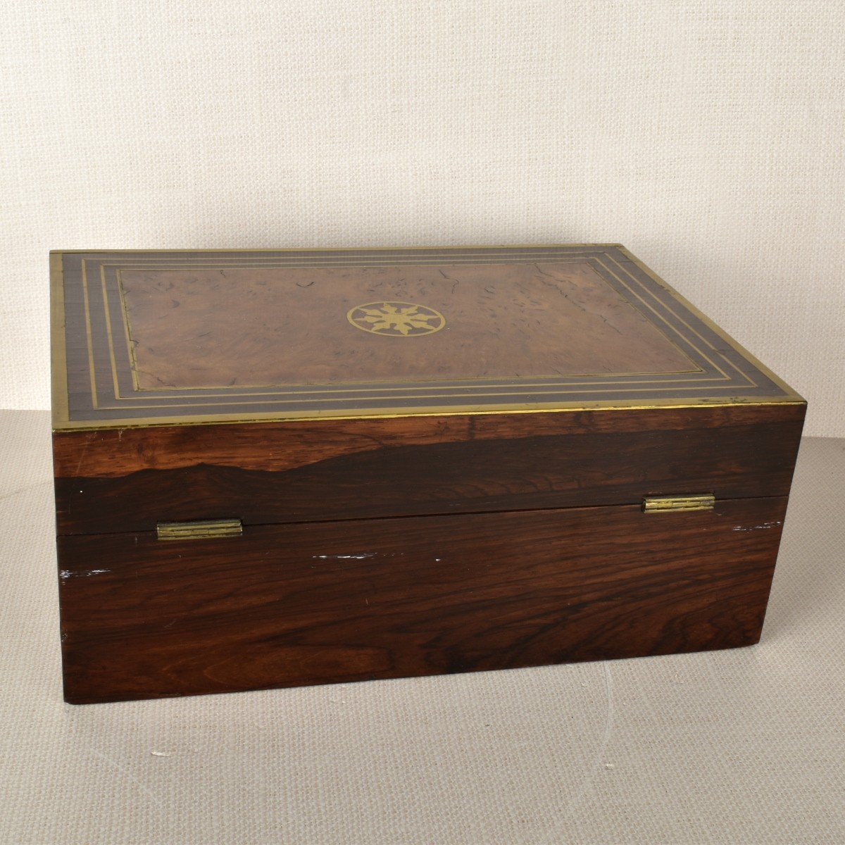 Victorian Brass Inlaid Writing Box