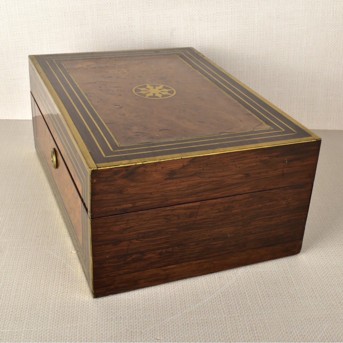 Victorian Brass Inlaid Writing Box