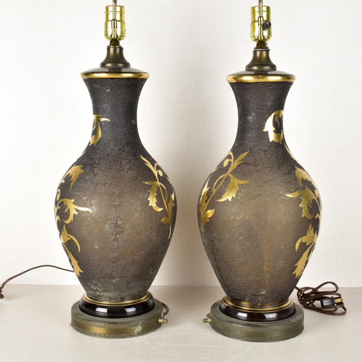 Pair of Fugre Taube Cameo Lamps