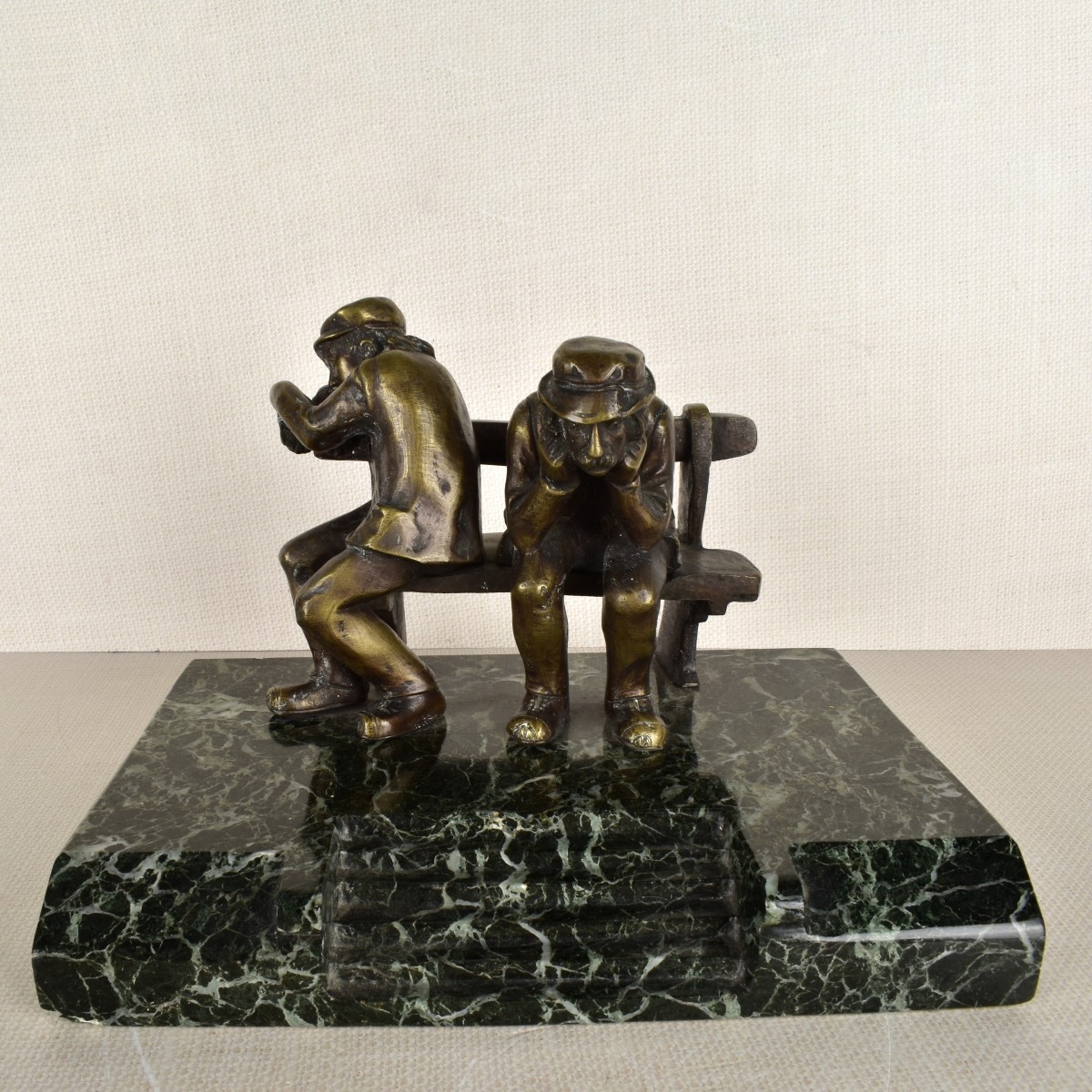 Bronze Sculpture of Two (2) Men Sitting