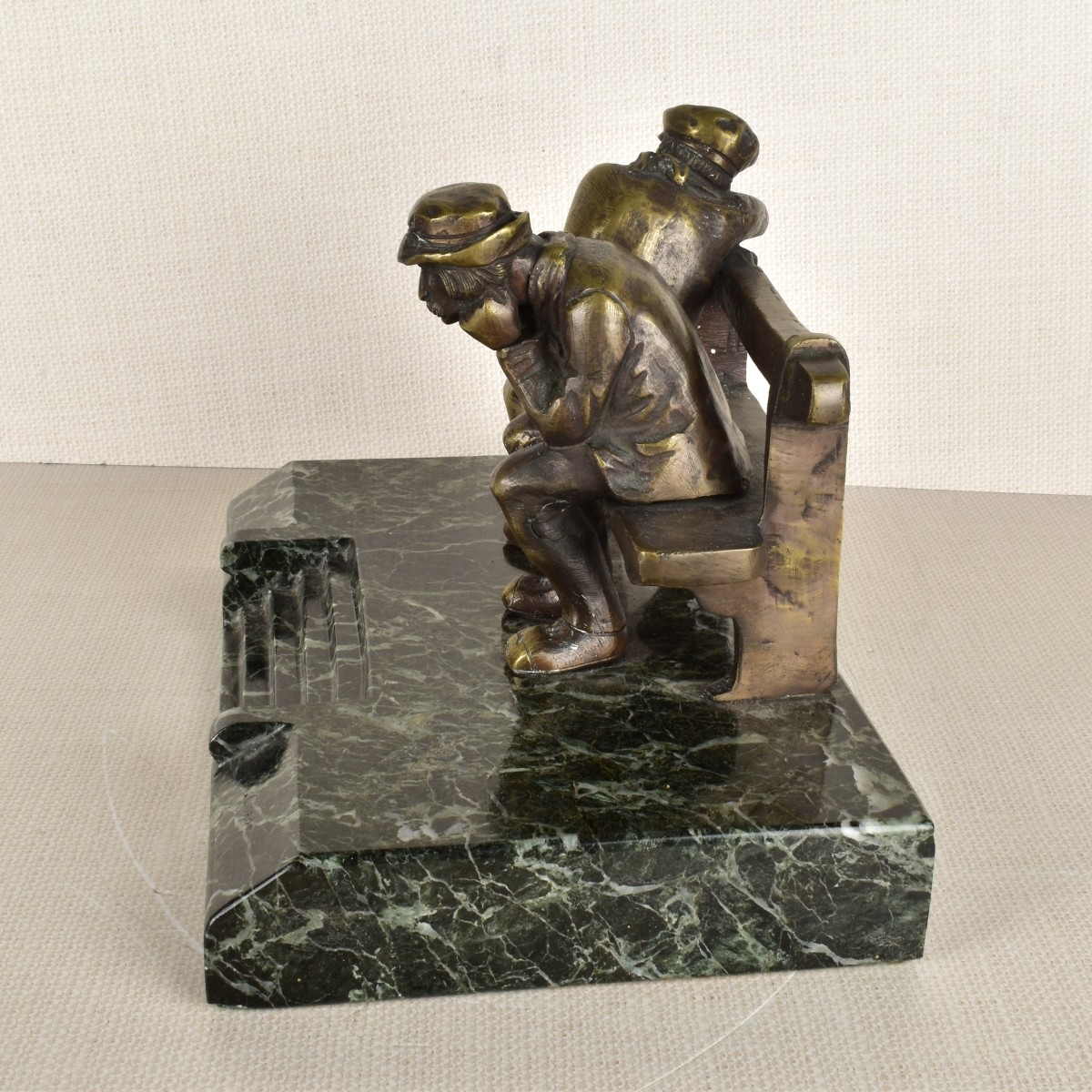 Bronze Sculpture of Two (2) Men Sitting