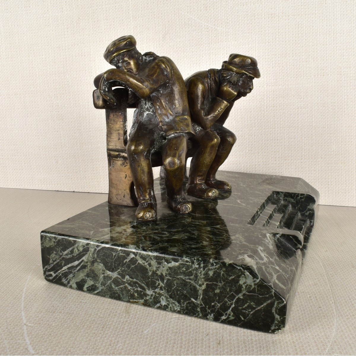 Bronze Sculpture of Two (2) Men Sitting