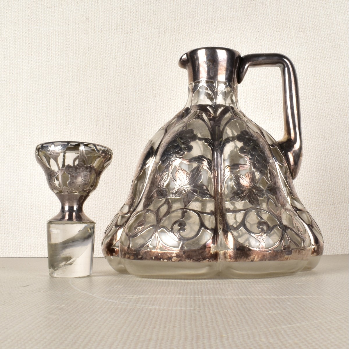 Silver Overlay Claret Jug