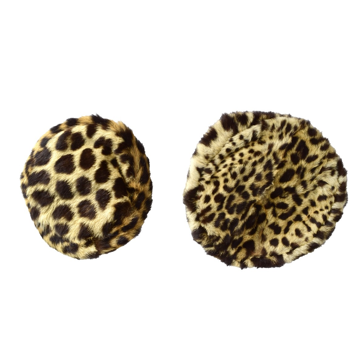 Two Genuine Leopard Skin Hats