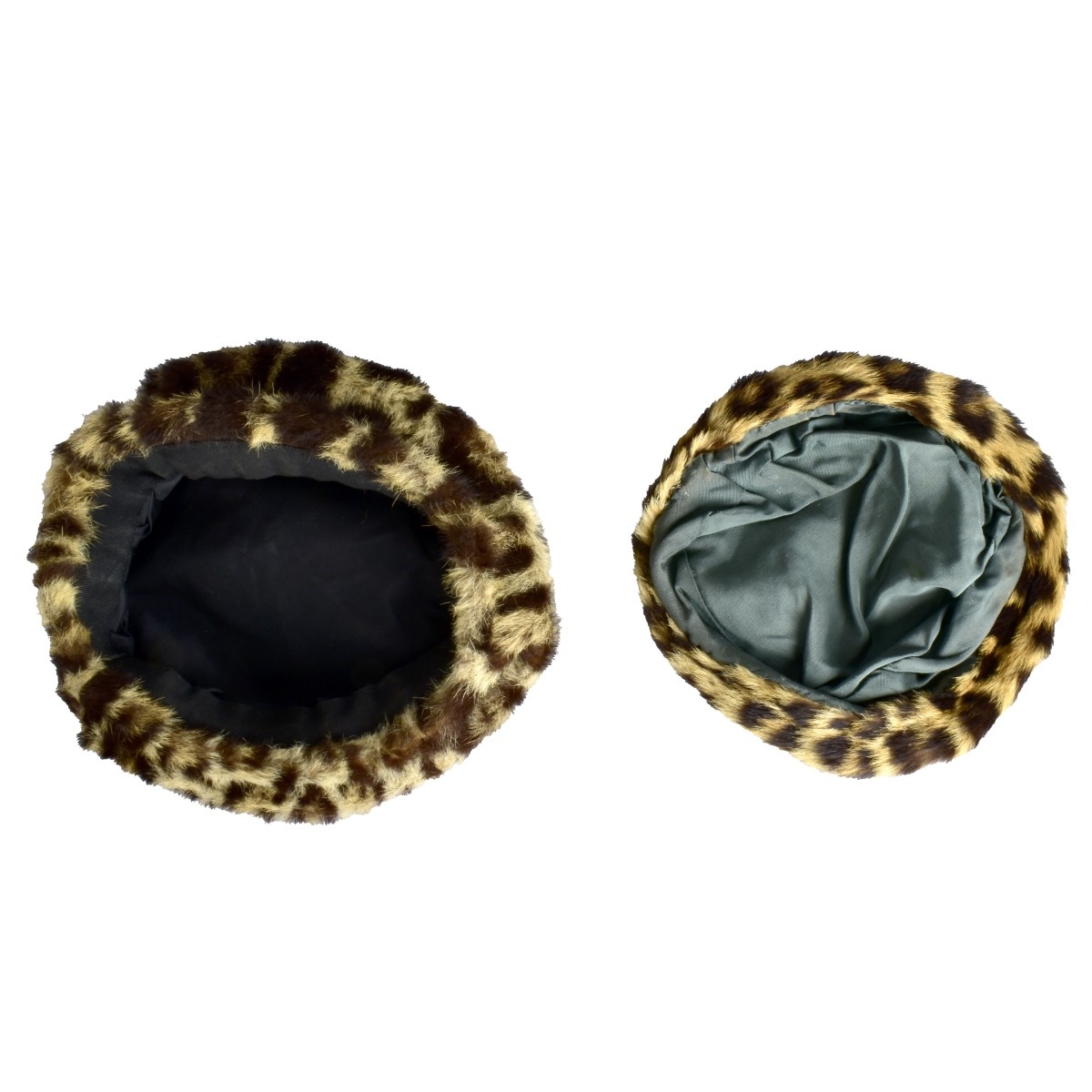 Two Genuine Leopard Skin Hats