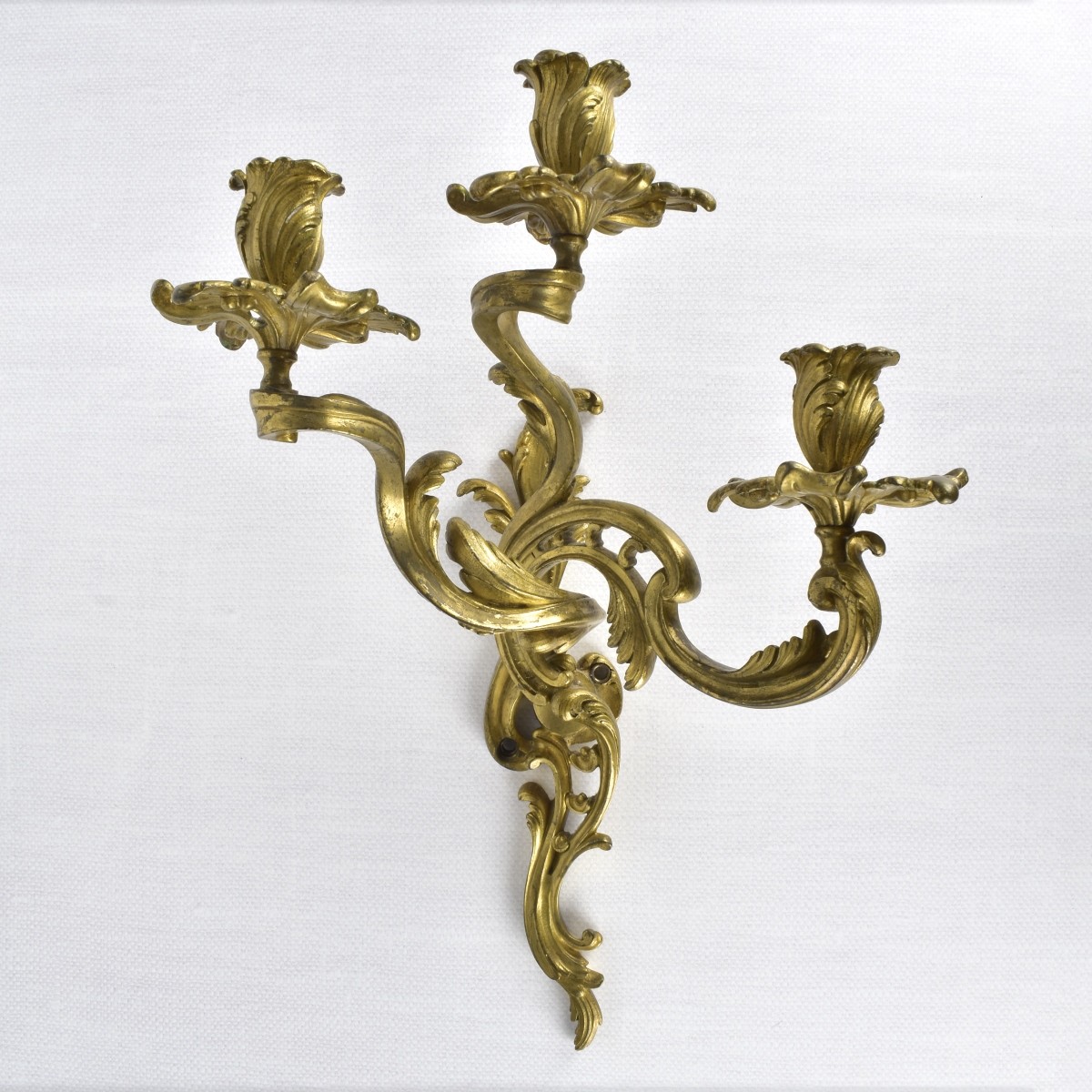 Pr. 19/20C French Gilt Bronze Sconces