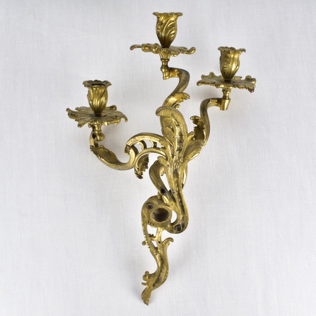 Pr. 19/20C French Gilt Bronze Sconces