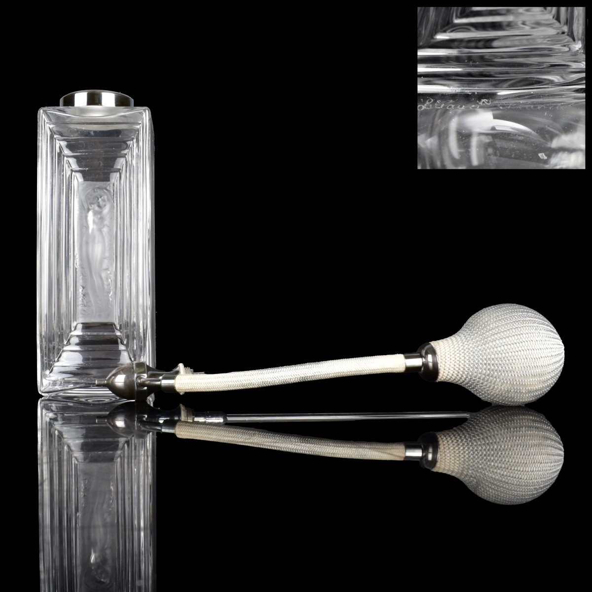 Lalique France "Duncan" Pattern Perfume Atomizer