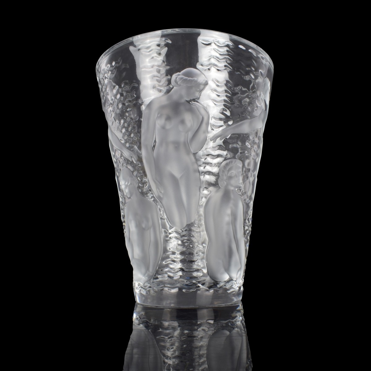 Lalique France "Odines" Crystal Flower Vase