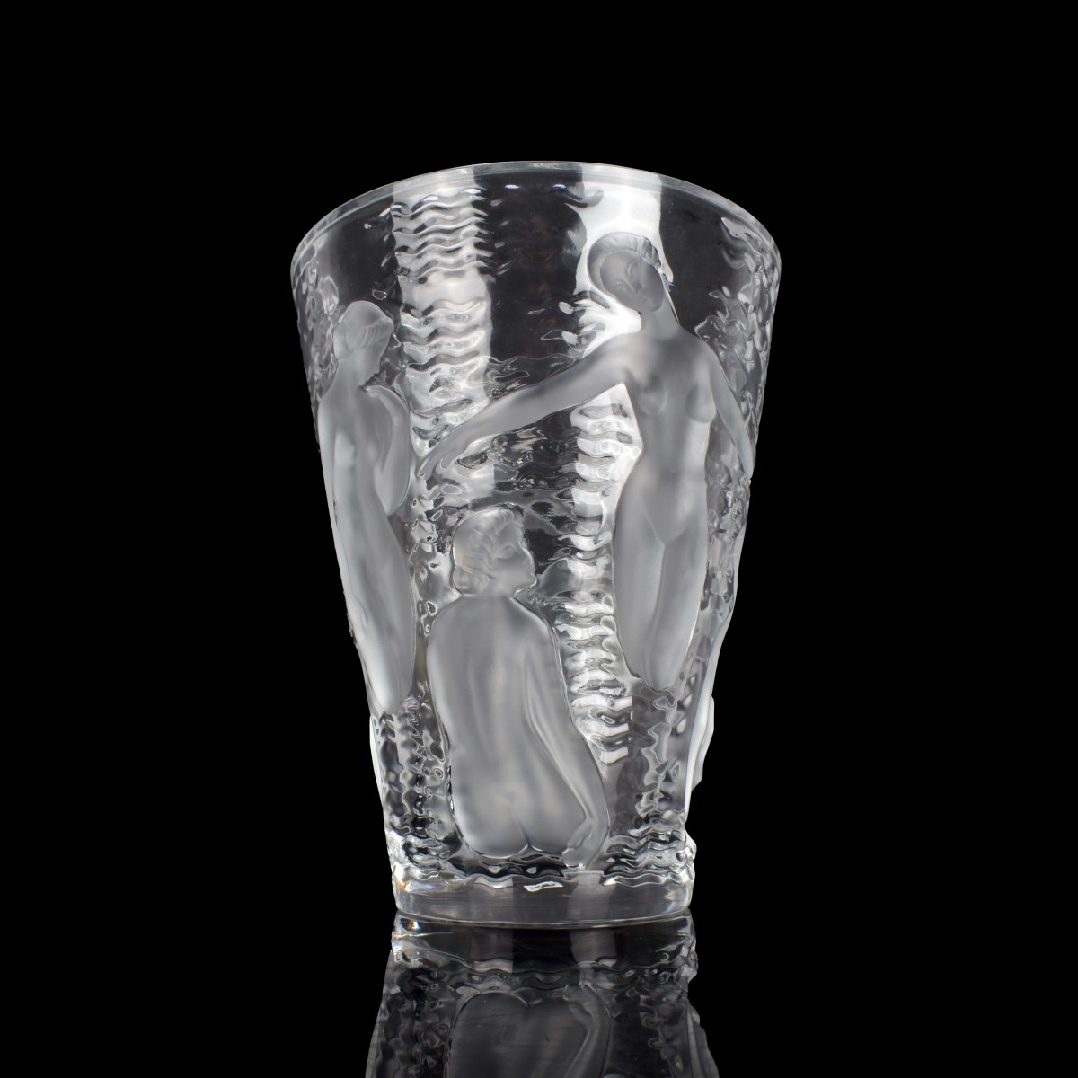 Lalique France "Odines" Crystal Flower Vase