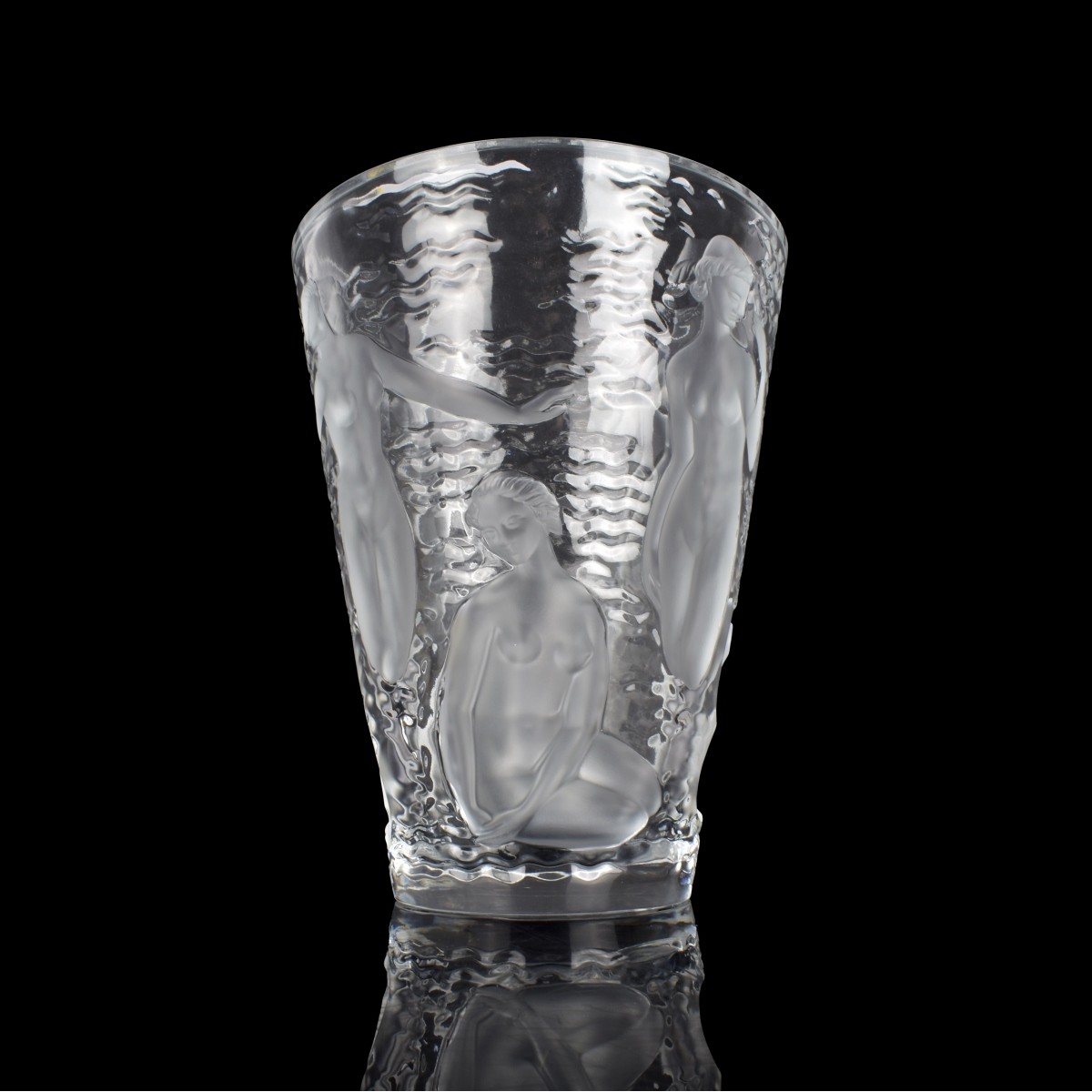 Lalique France "Odines" Crystal Flower Vase