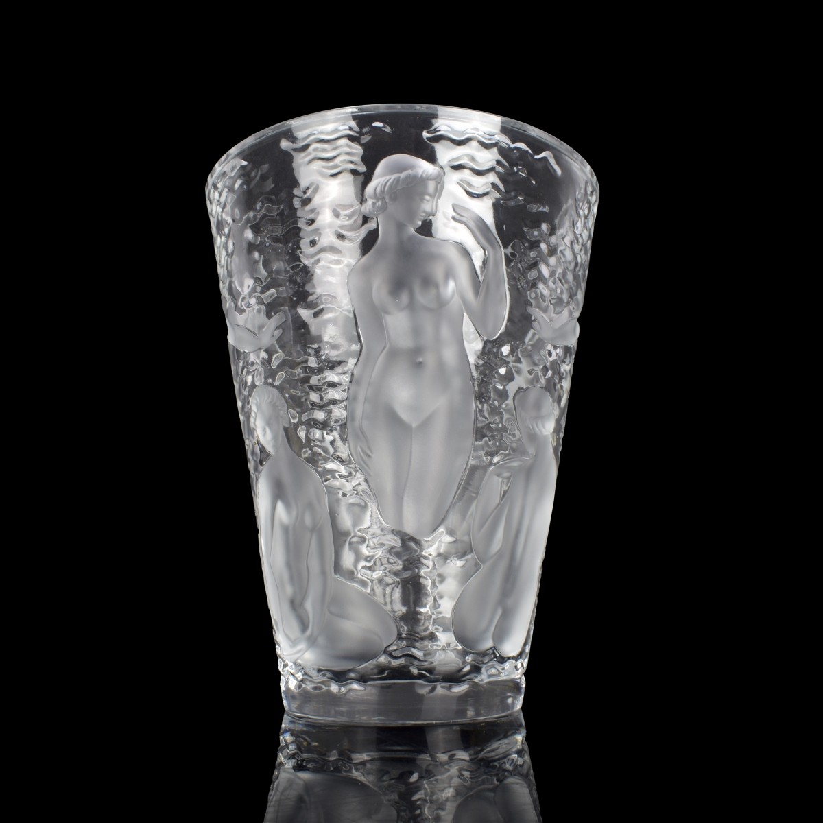 Lalique France "Odines" Crystal Flower Vase