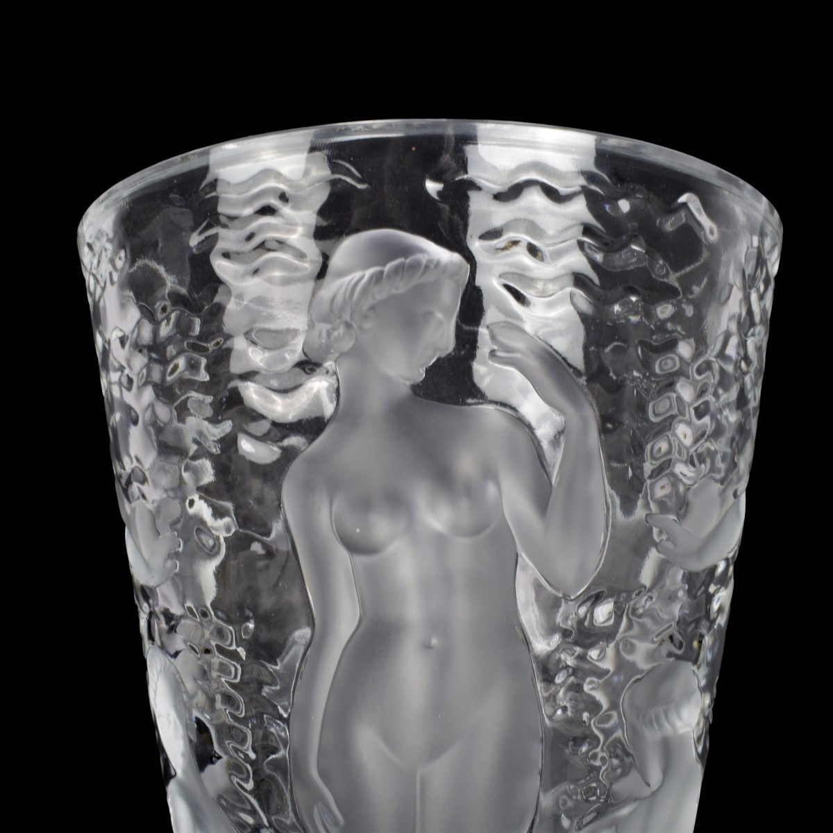 Lalique France "Odines" Crystal Flower Vase