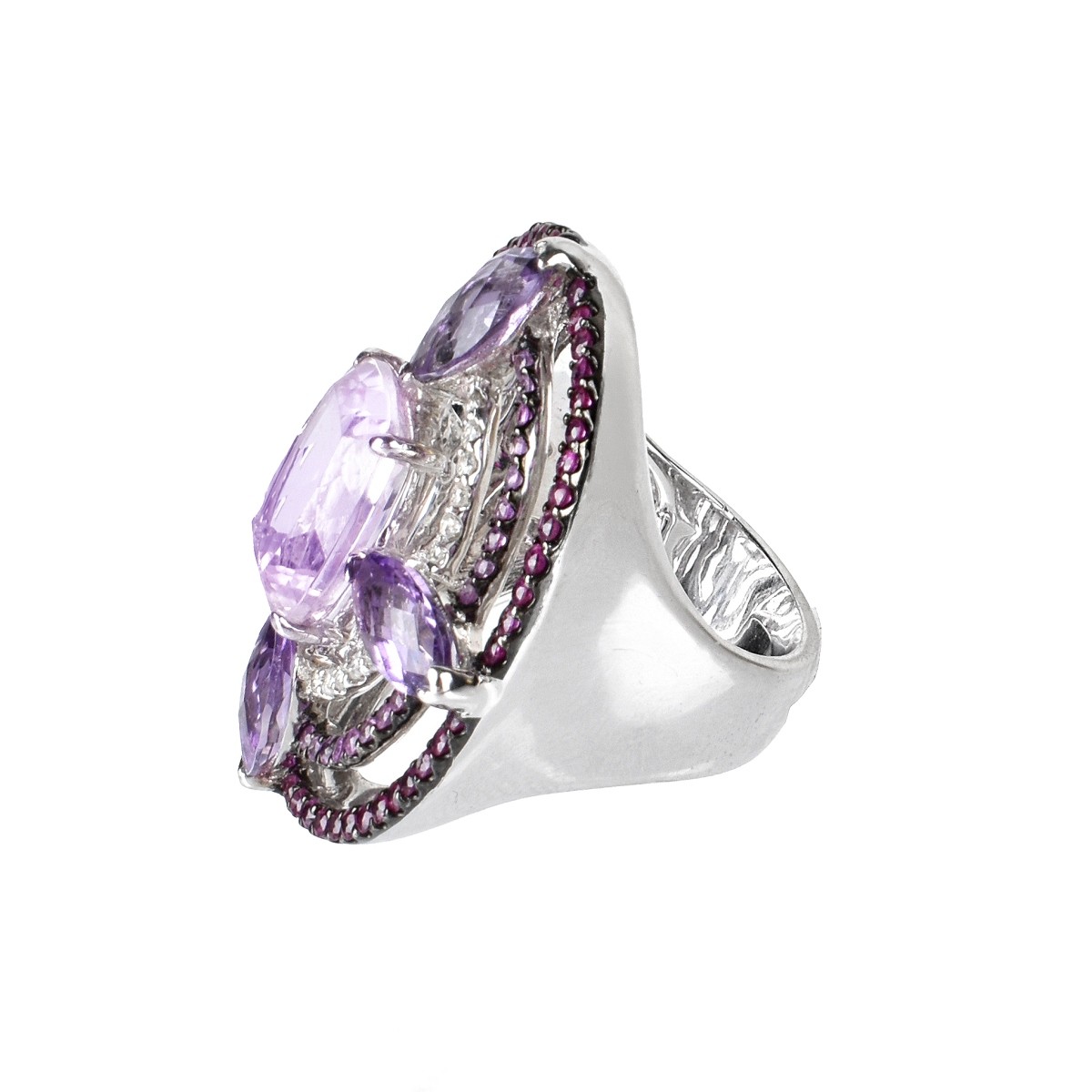 Gemstone, Diamond and 18K Ring