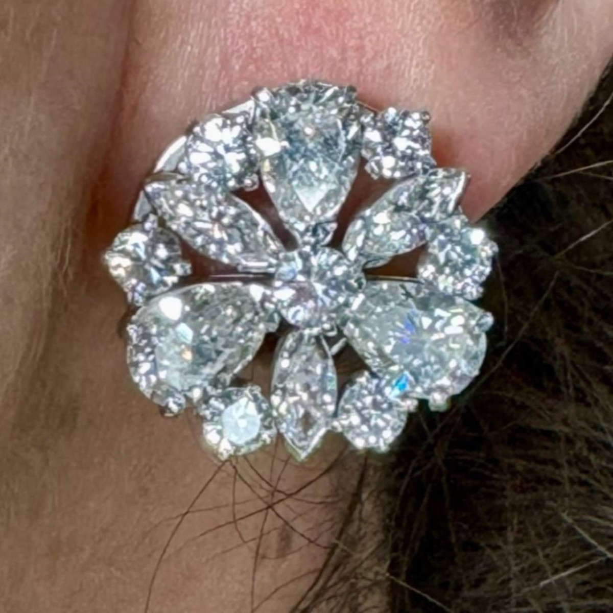 Diamond and Platinum Earrings