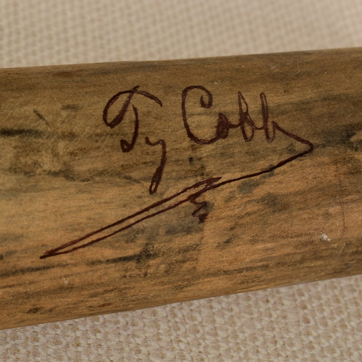 Ty Cobb 1909 Signed Baseball Bat