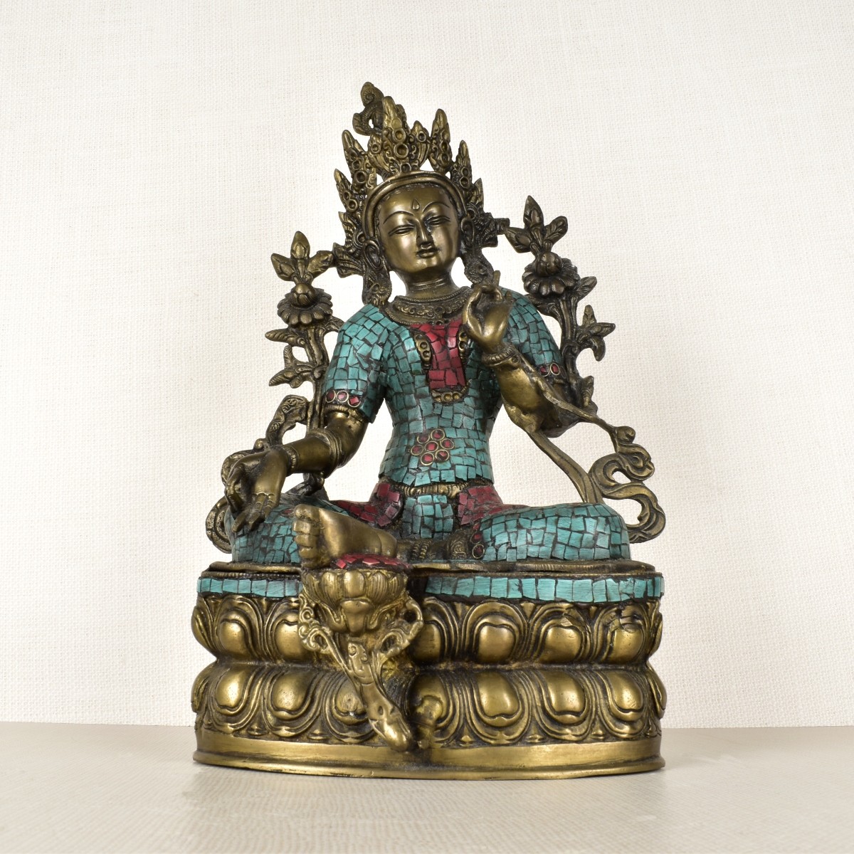 Bronze Tibetan Buddhism Green Tara Statue