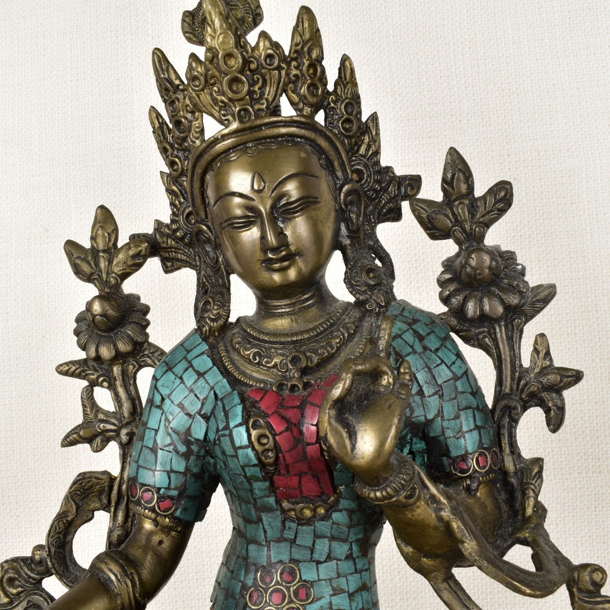 Bronze Tibetan Buddhism Green Tara Statue