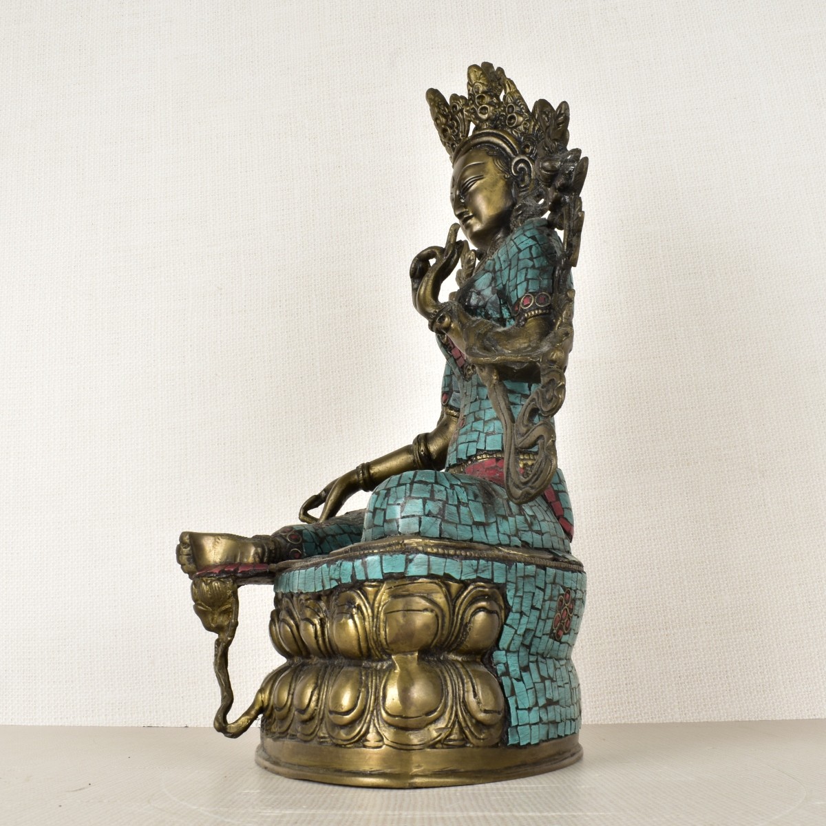 Bronze Tibetan Buddhism Green Tara Statue