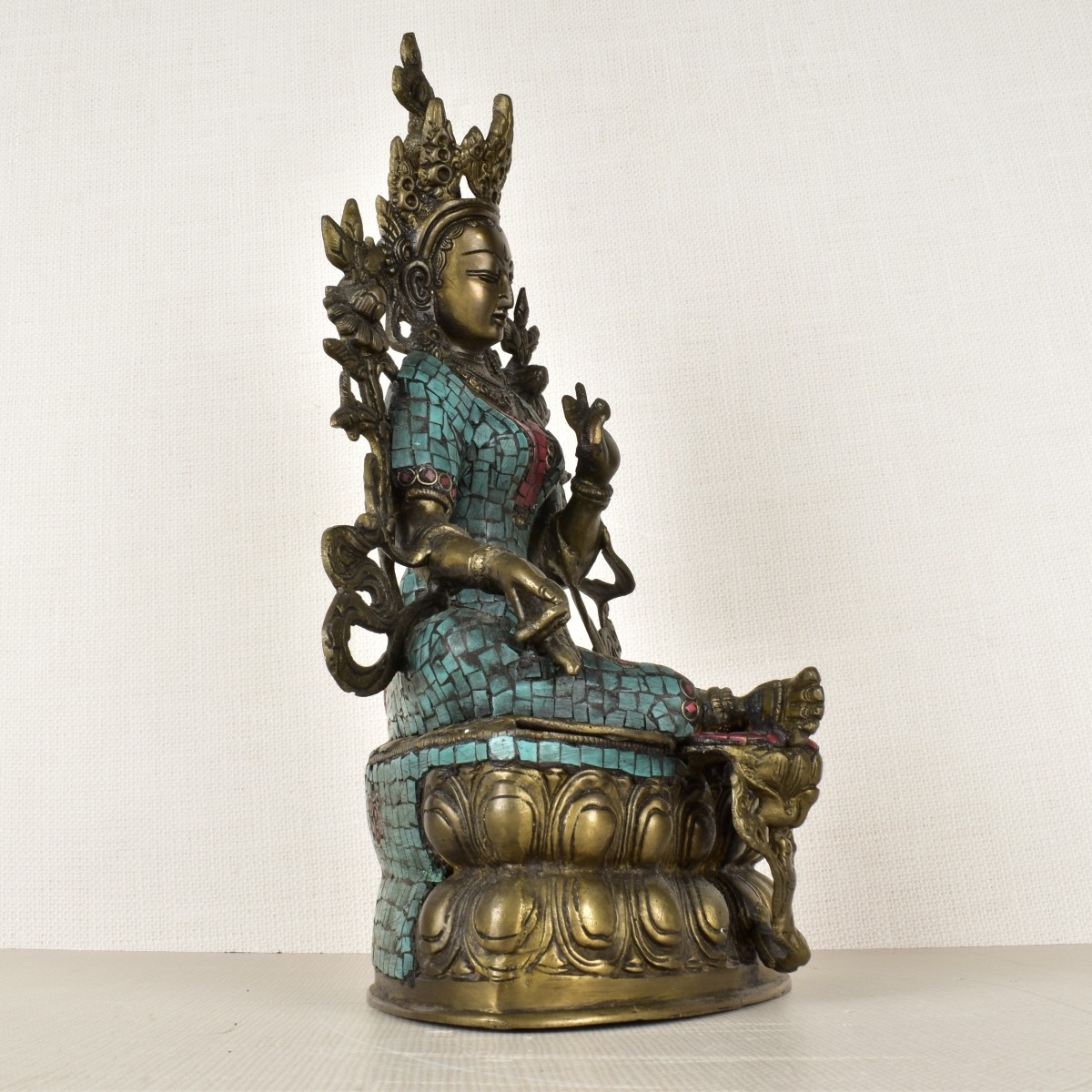 Bronze Tibetan Buddhism Green Tara Statue