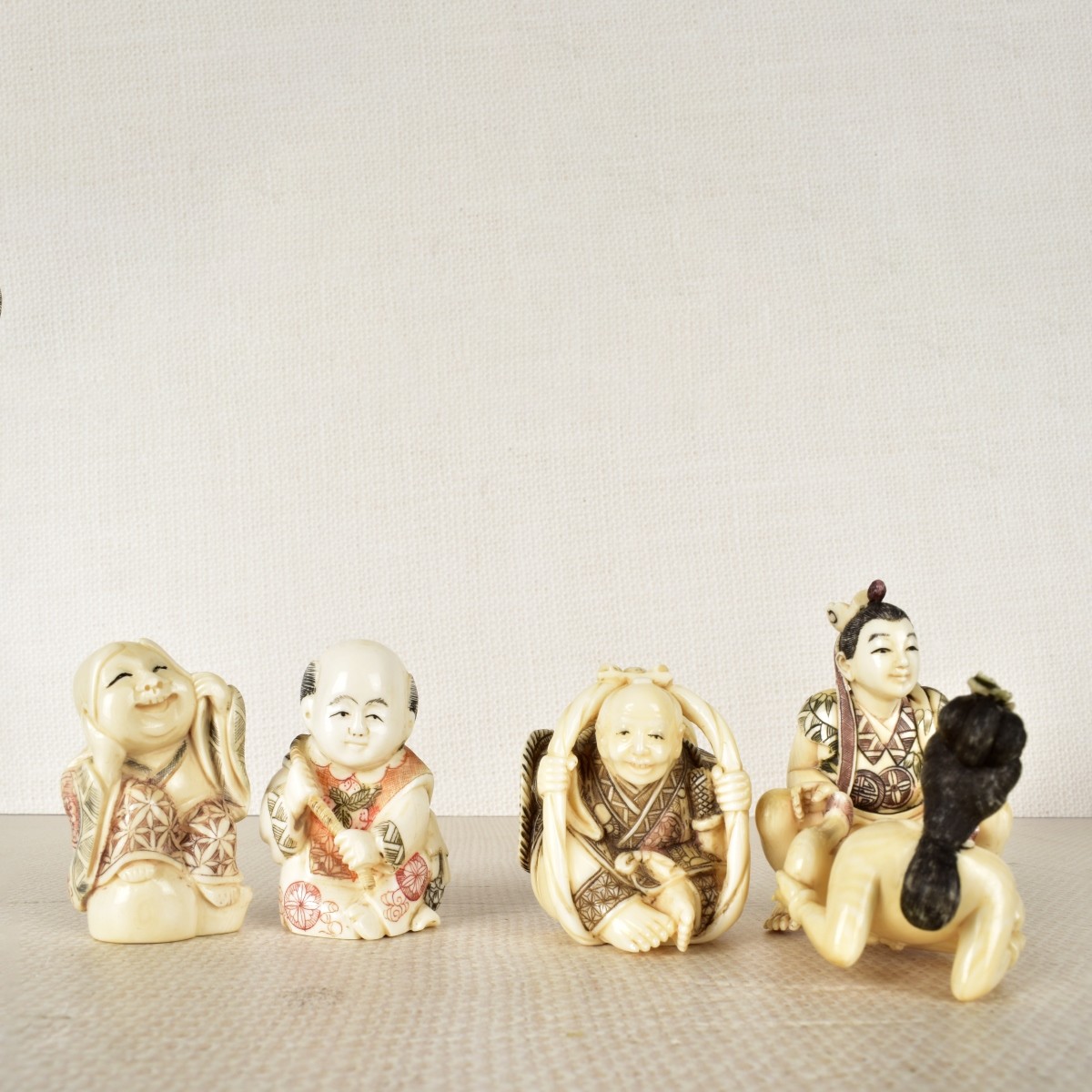 Five Asian Hand Carved Figurines