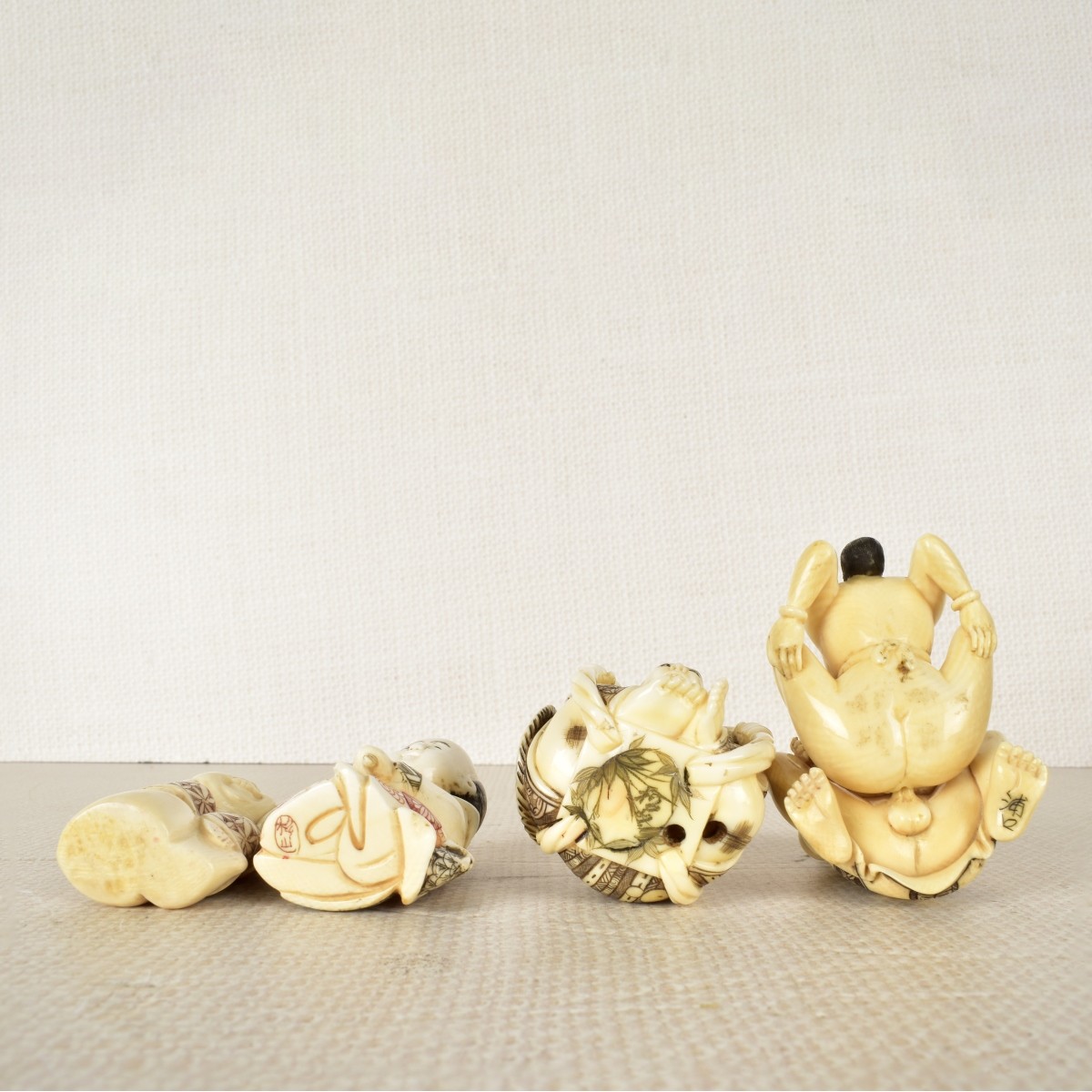 Five Asian Hand Carved Figurines