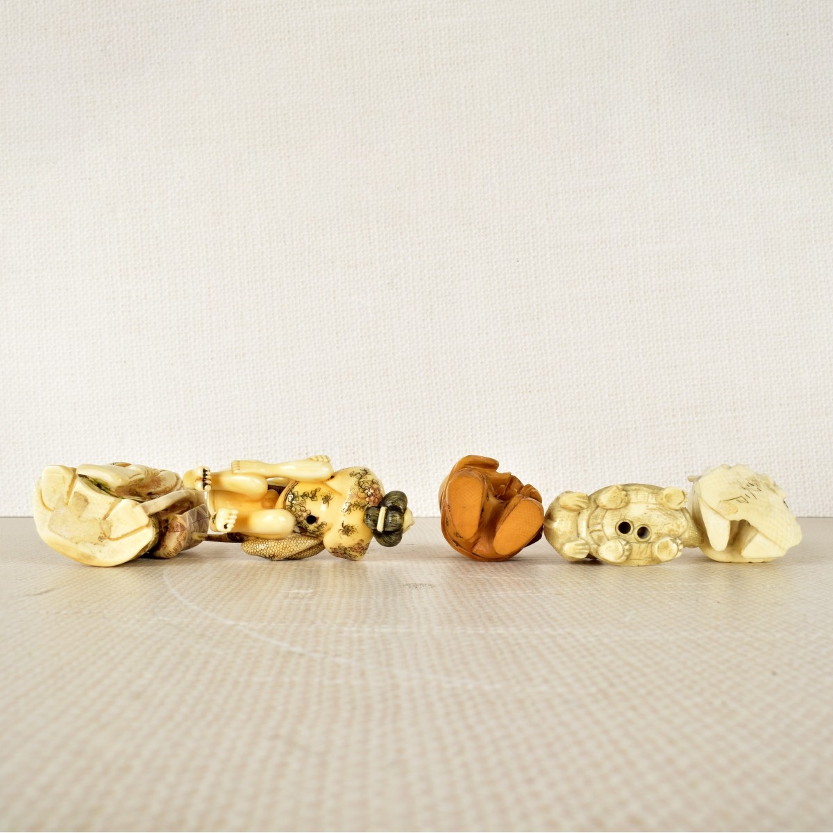 Five Asian Hand Carved Netsuke Figurines