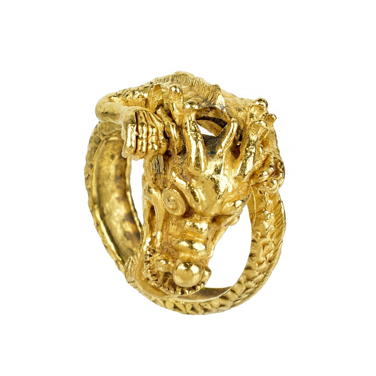 Chinese Pure Gold Dragon Ring