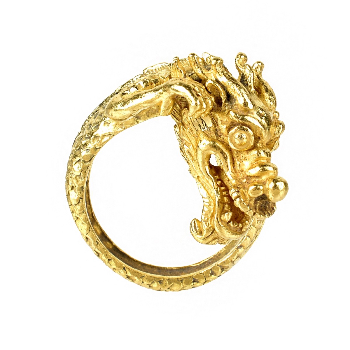 Chinese Pure Gold Dragon Ring