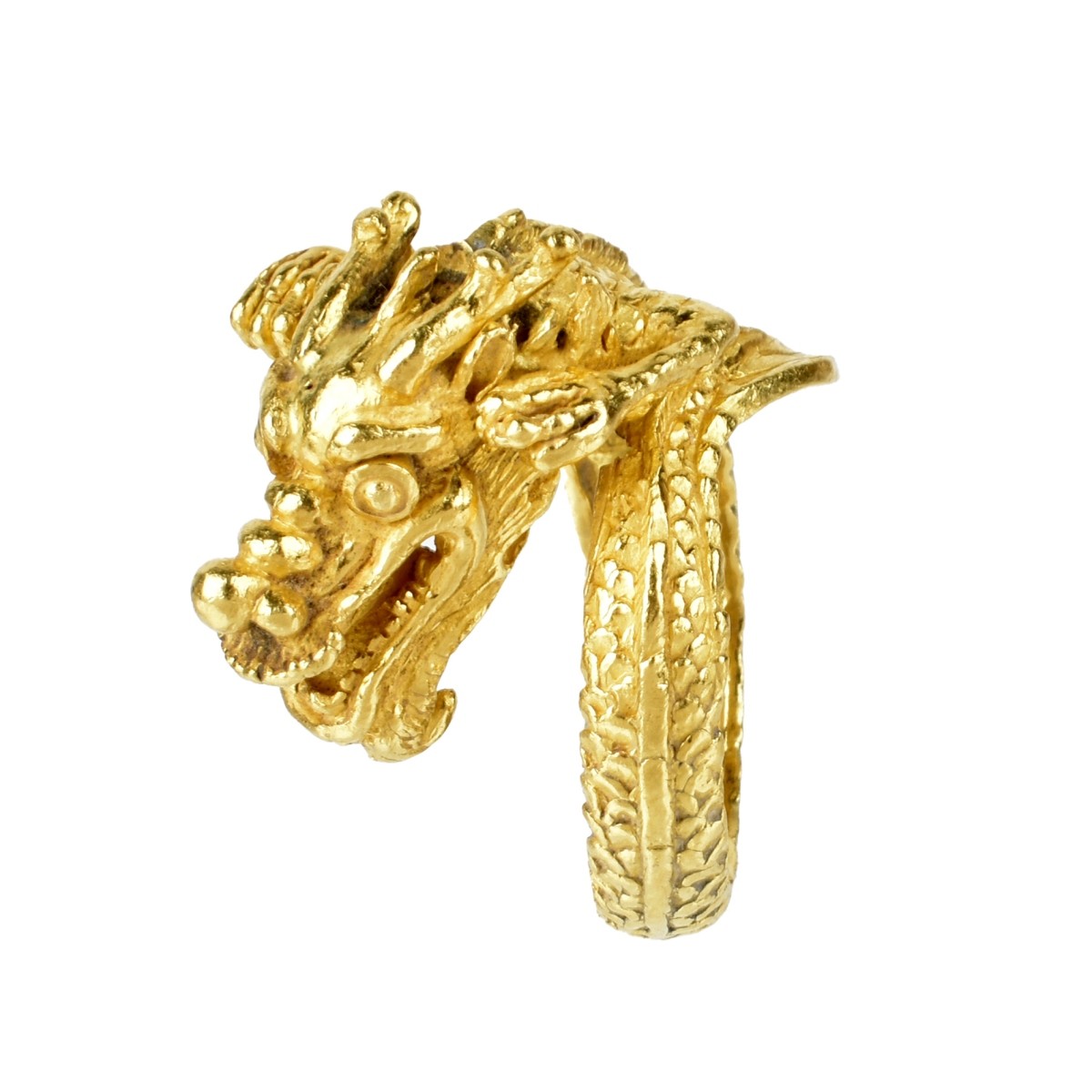 Chinese Pure Gold Dragon Ring