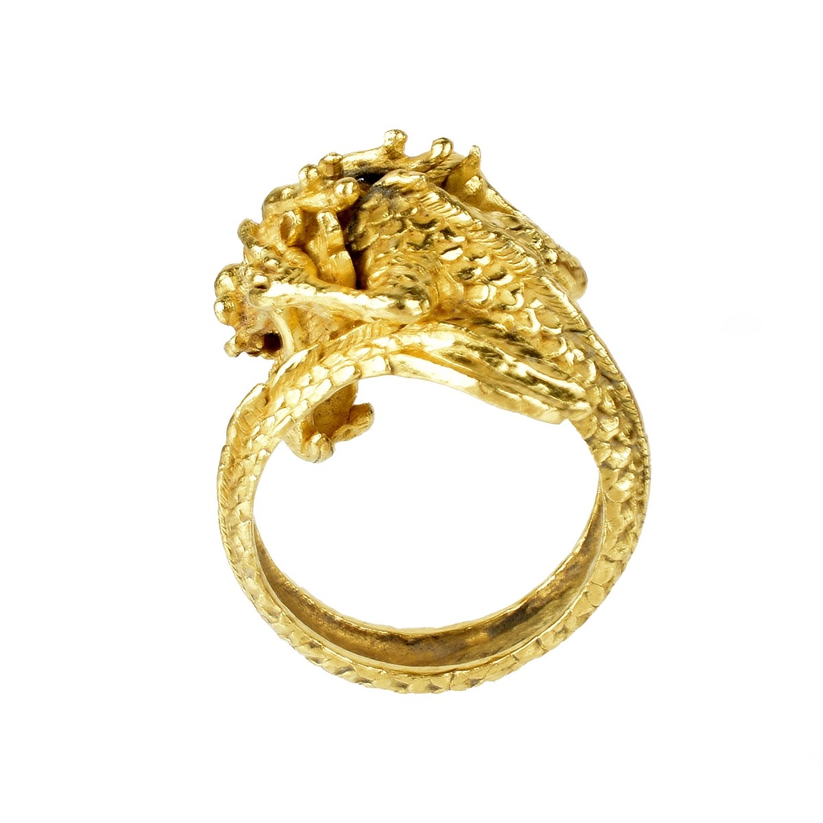 Chinese Pure Gold Dragon Ring