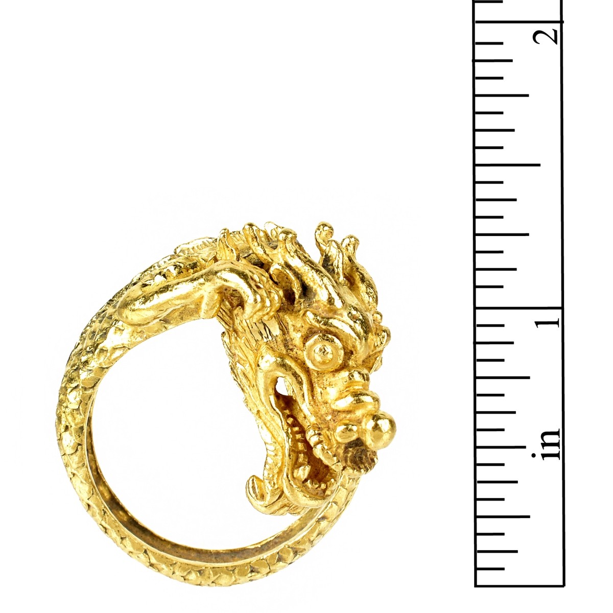 Chinese Pure Gold Dragon Ring