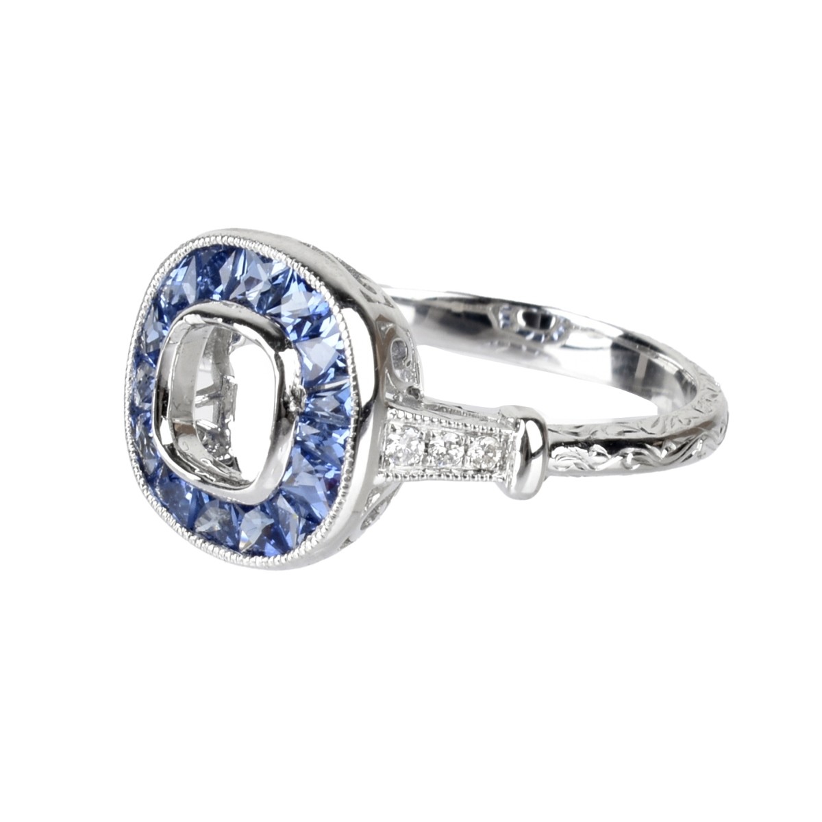 Sapphire, Diamond and 14K Ring