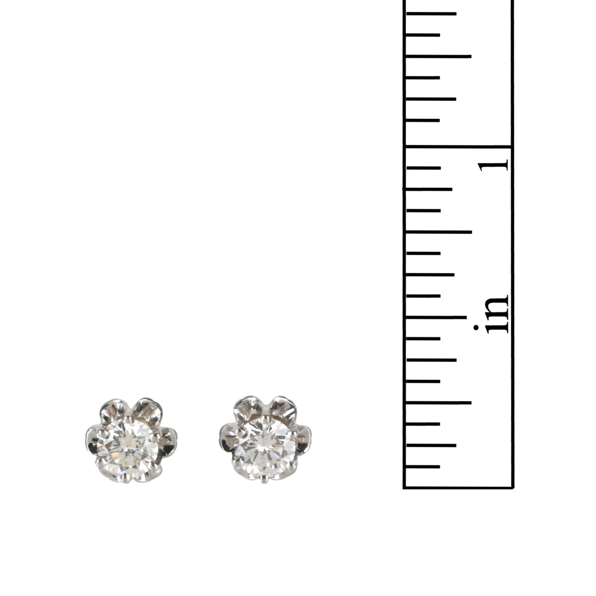 Diamond and 14K Ear Studs