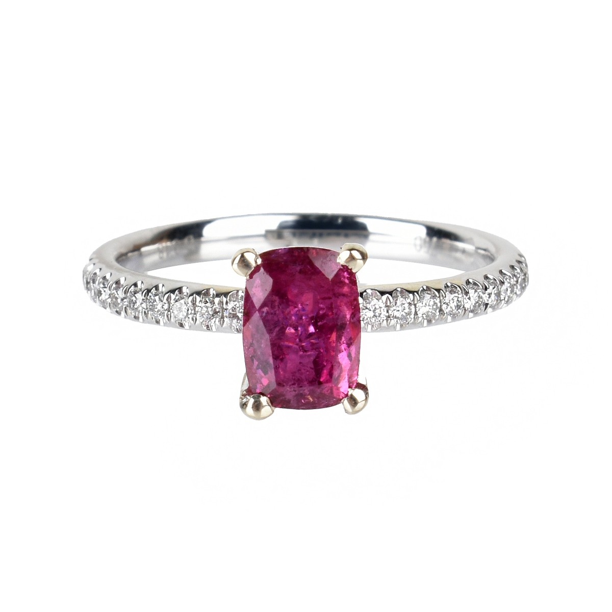 Rubelite, Diamond and 18K Ring