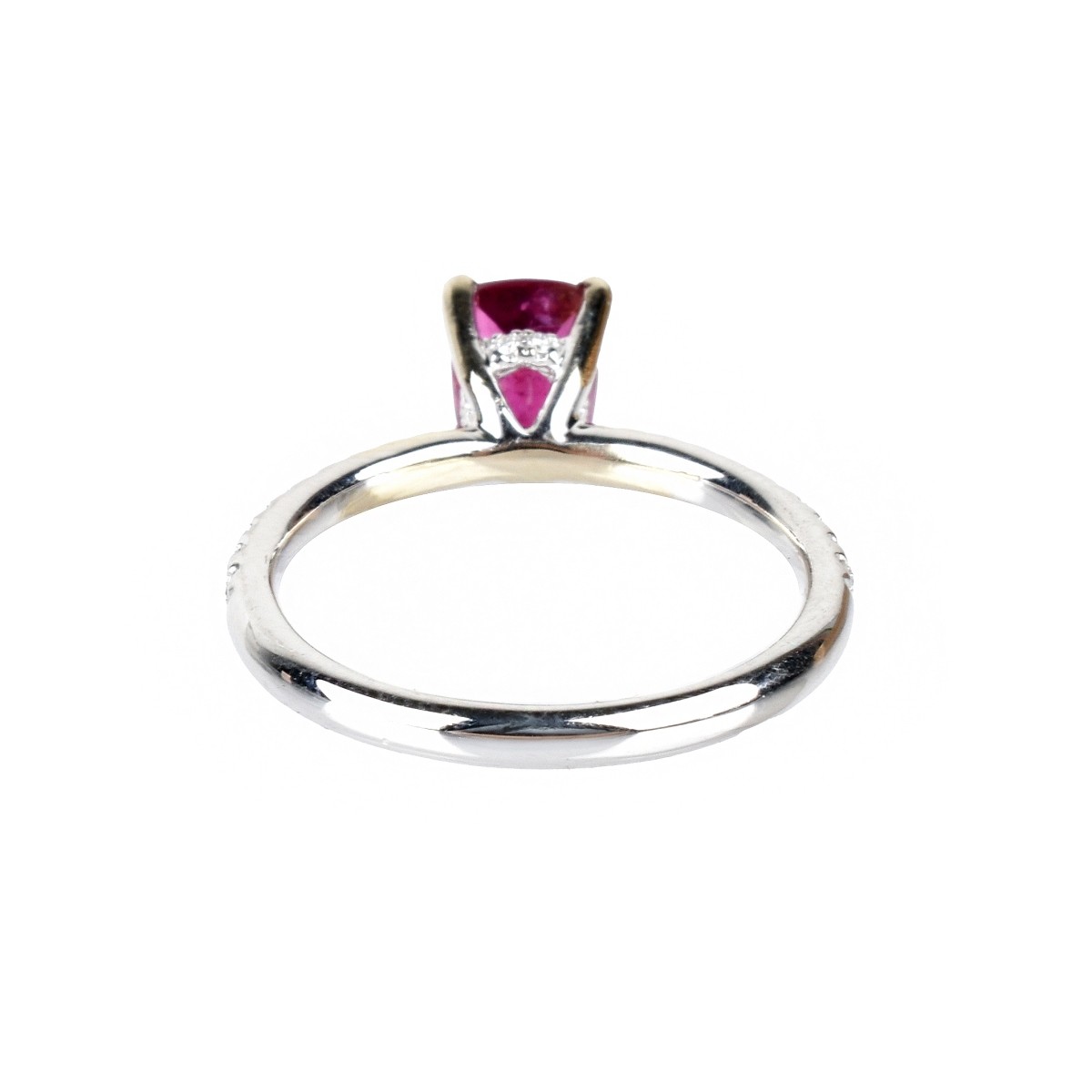 Rubelite, Diamond and 18K Ring