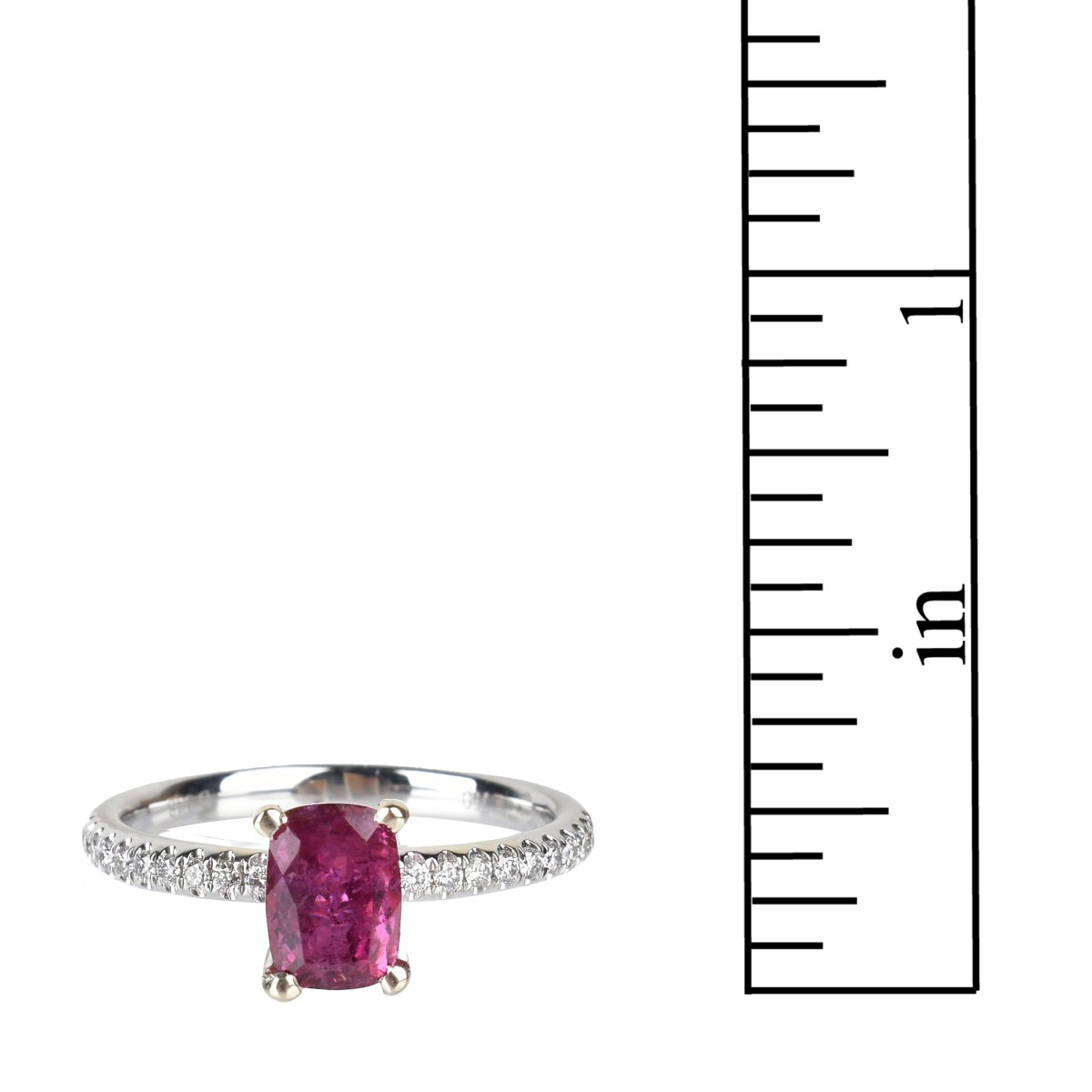 Rubelite, Diamond and 18K Ring