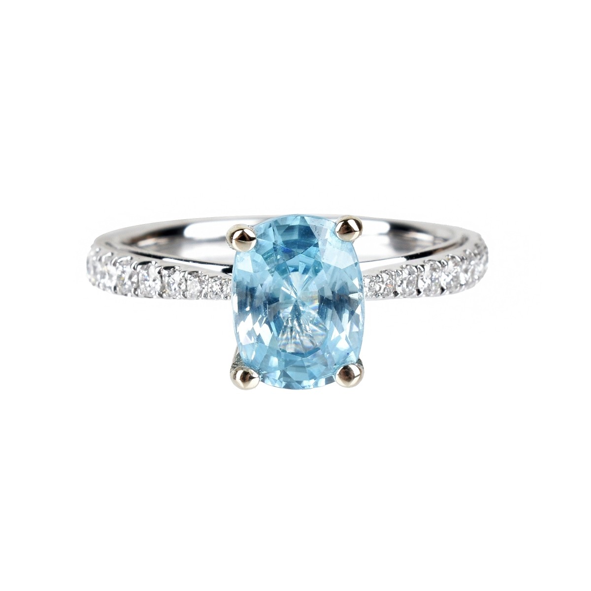 Zircon, Diamond and 18K Ring