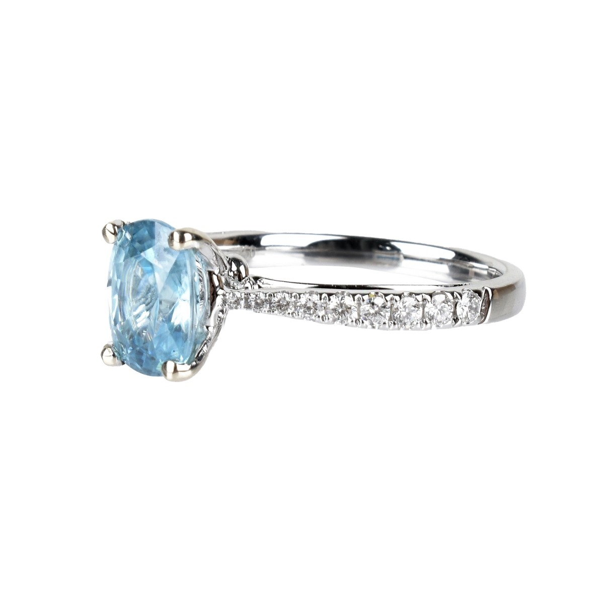 Zircon, Diamond and 18K Ring