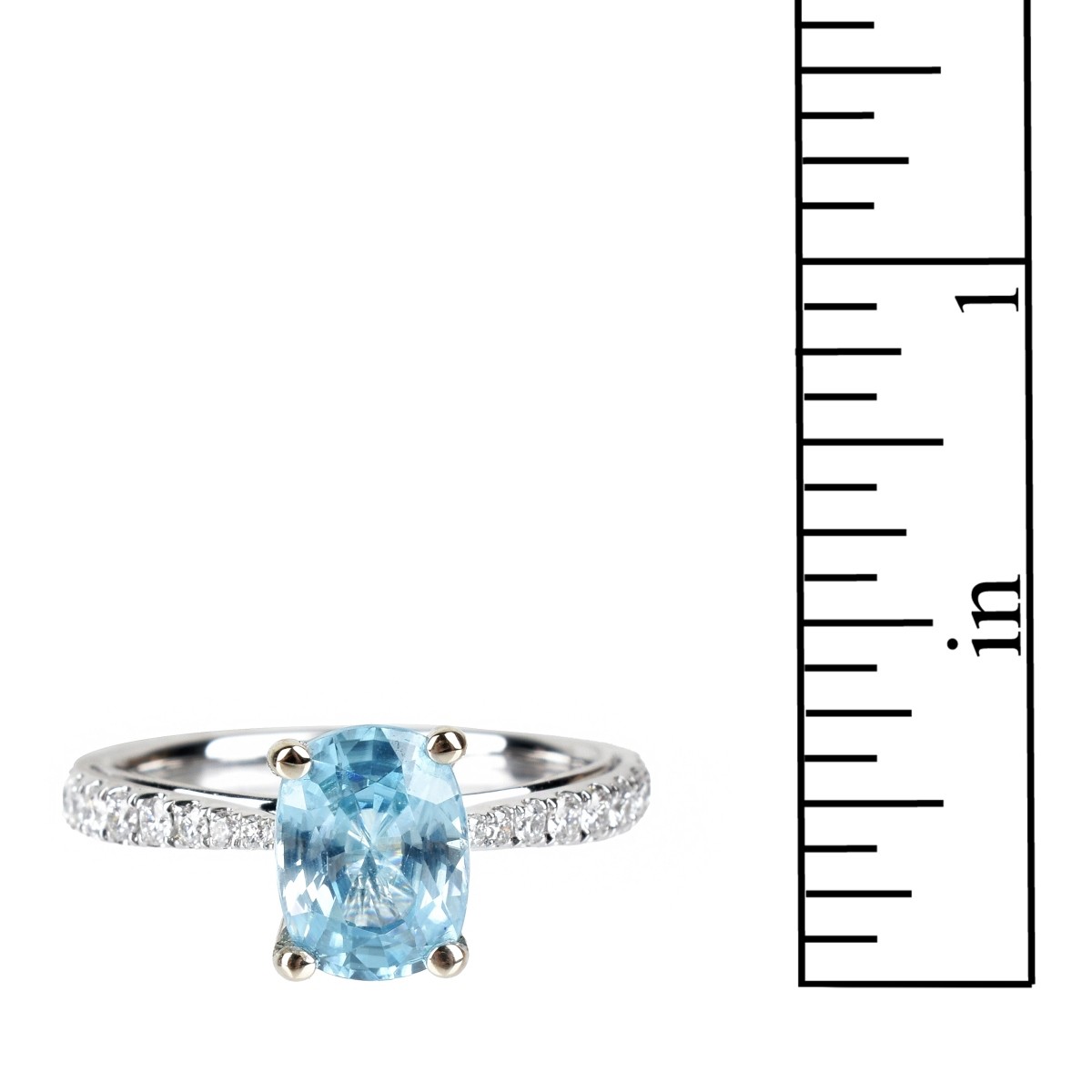 Zircon, Diamond and 18K Ring