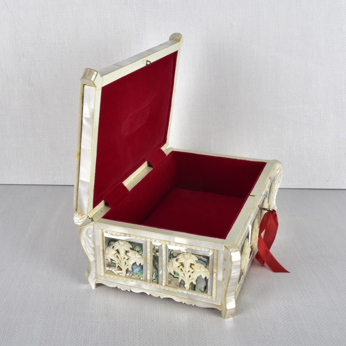 Mother of Pearl Carved Casket Box