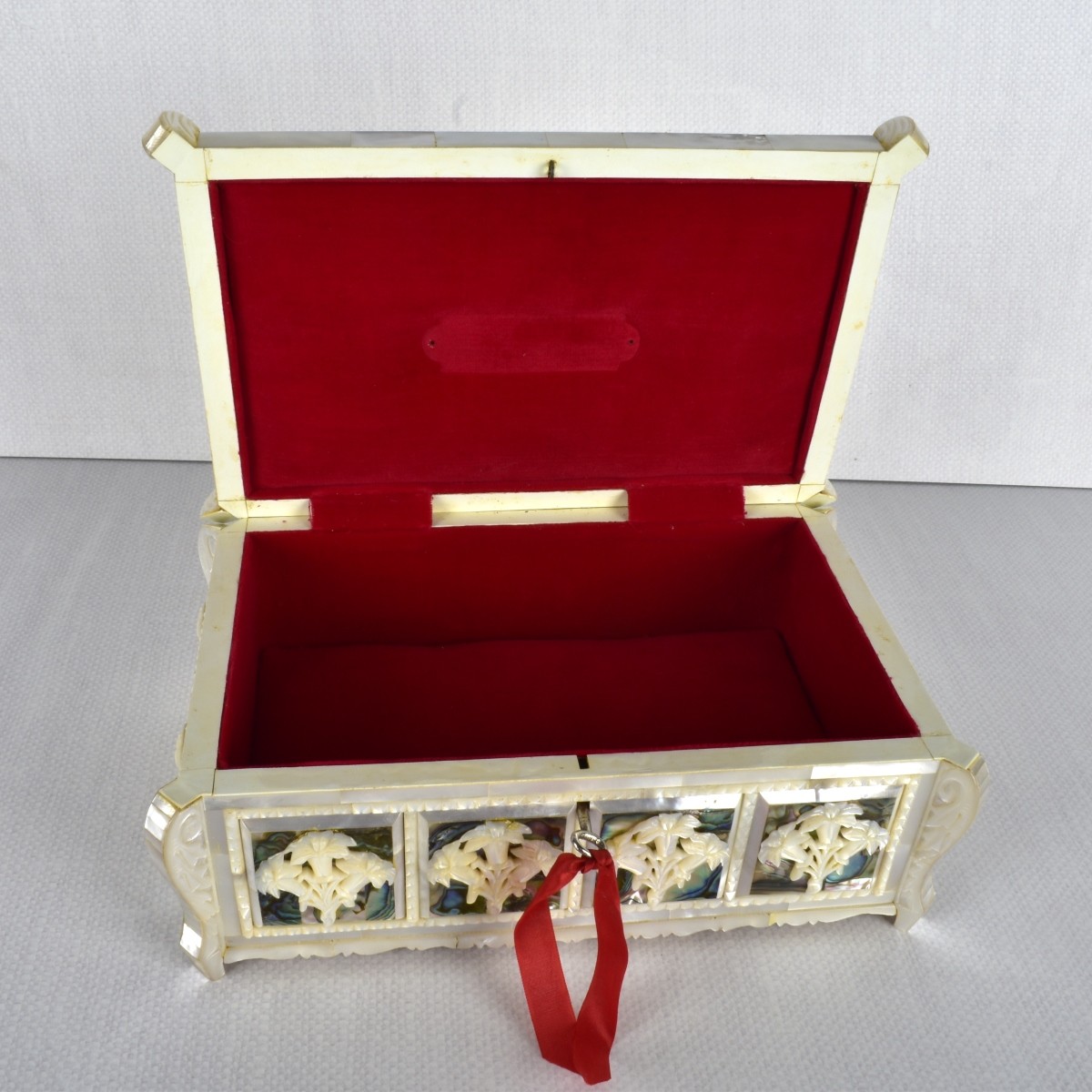 Mother of Pearl Carved Casket Box