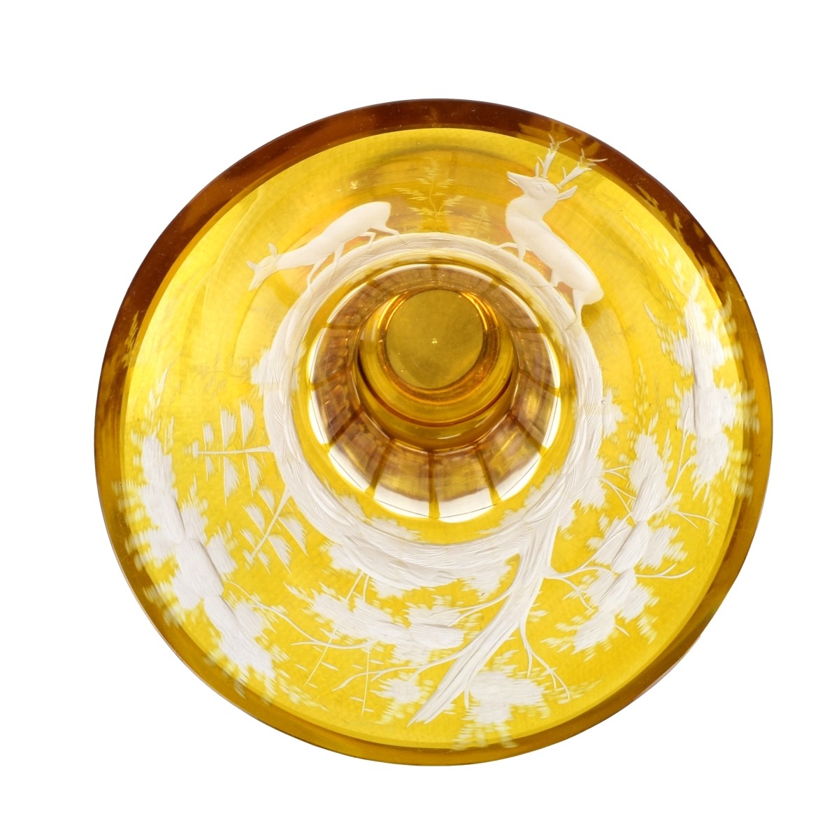 Bohemian Amber Footed Glass Vase