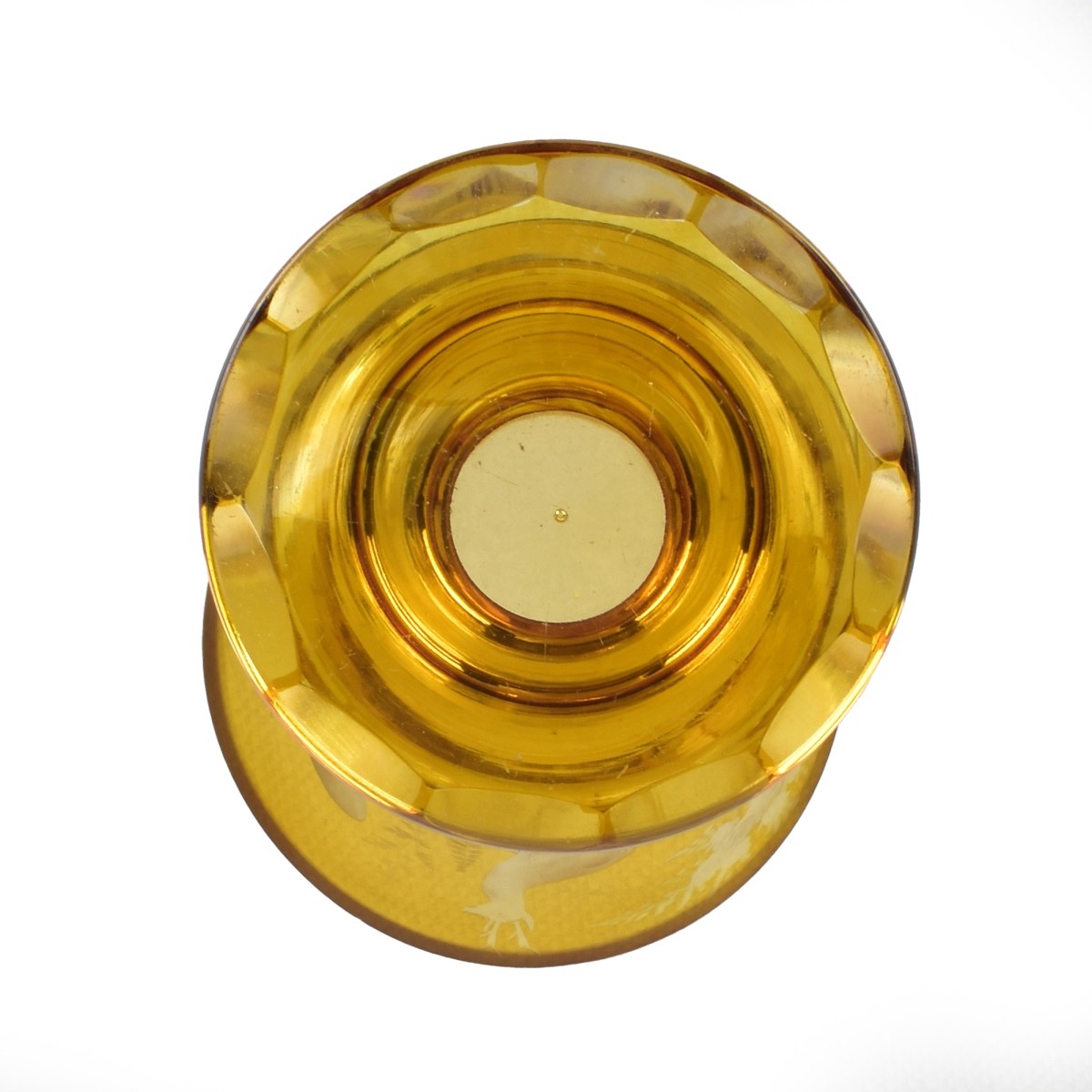 Bohemian Amber Footed Glass Vase