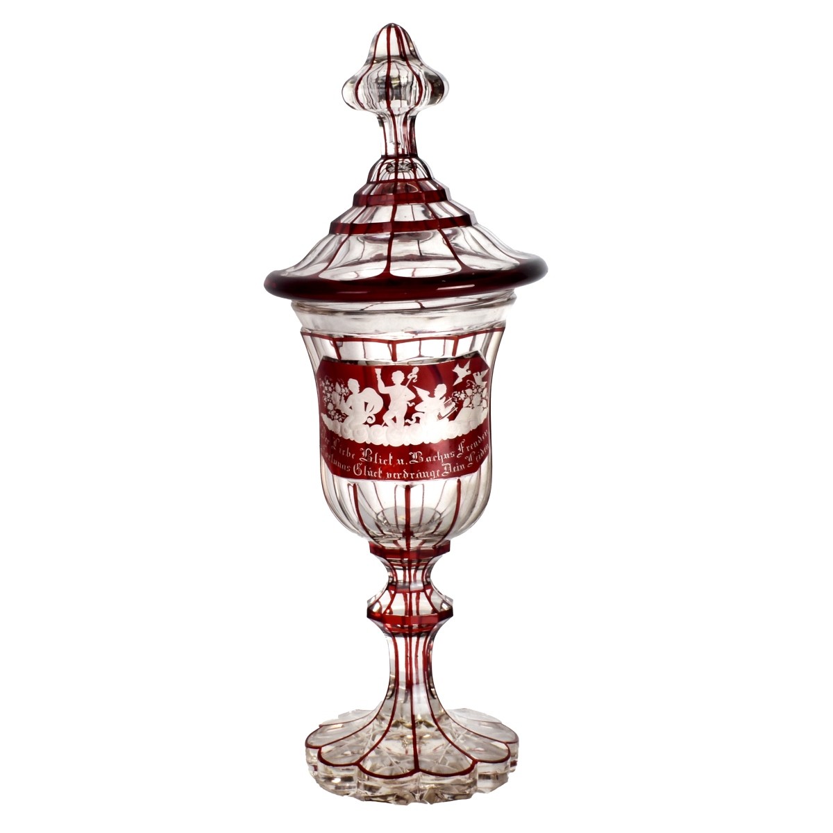 Bohemian Ruby Red Footed Glass Chalice