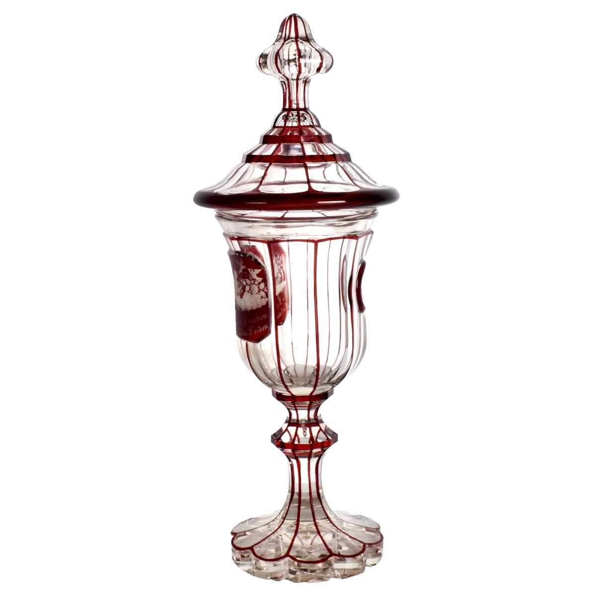 Bohemian Ruby Red Footed Glass Chalice