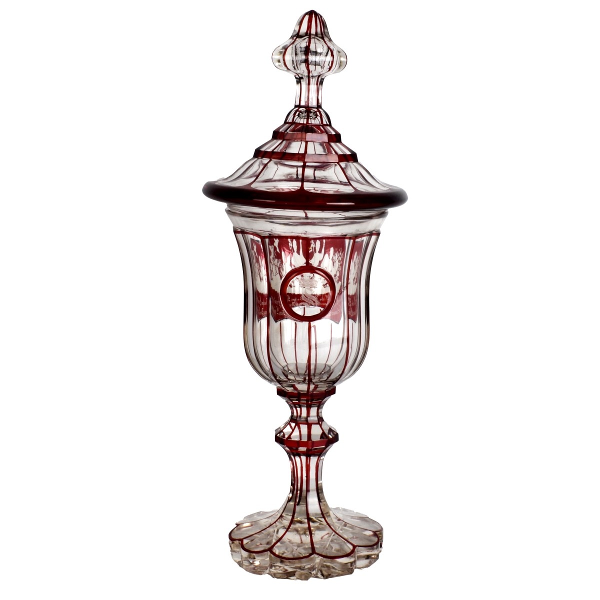 Bohemian Ruby Red Footed Glass Chalice